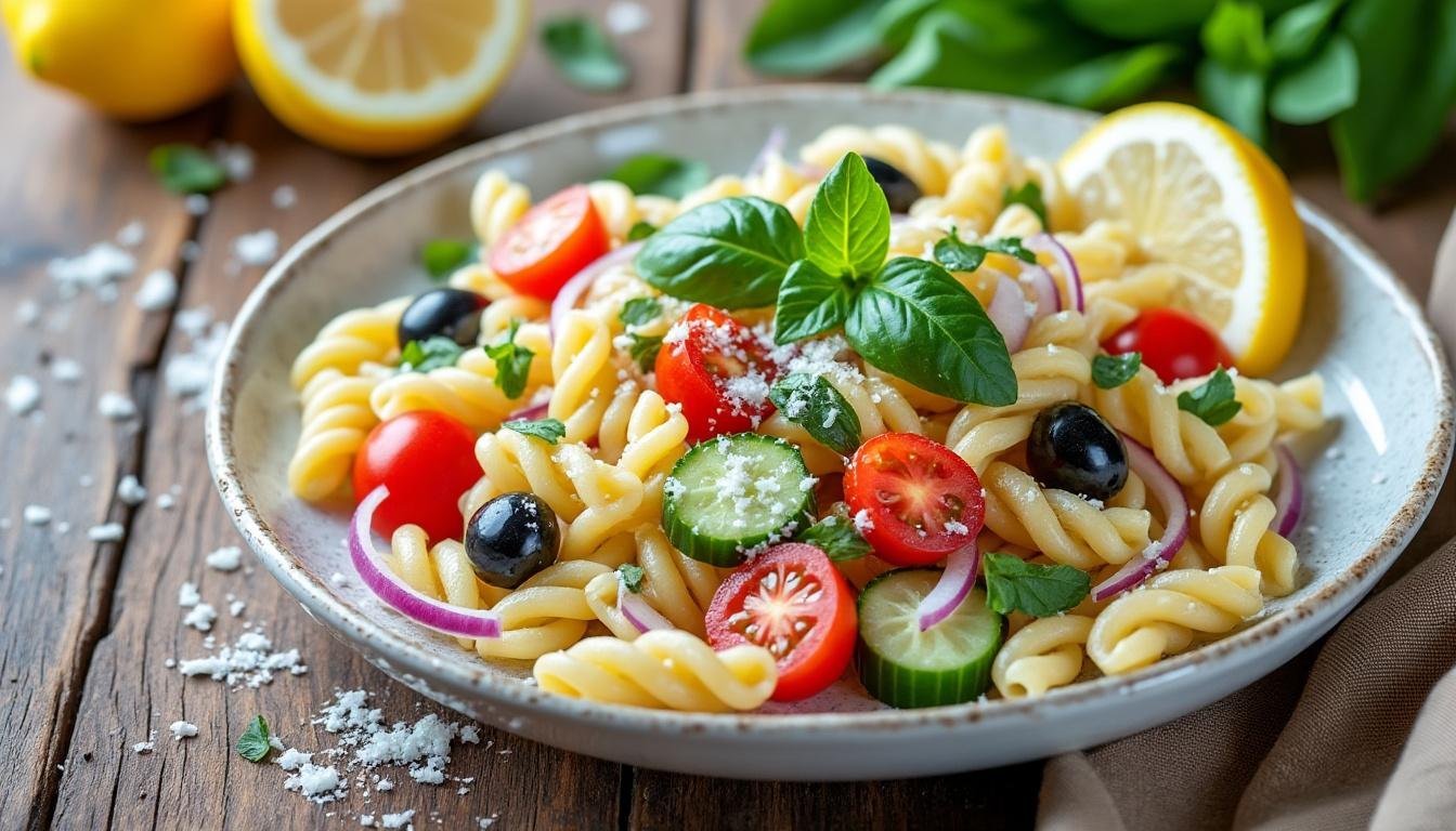 découvrez notre délicieuse salade de pâtes complètes, agrémentée de tomates séchées et de basilic frais. une recette saine et savoureuse, idéale pour un repas léger ou un pique-nique gourmand. parfaite pour ravir vos papilles avec des ingrédients de qualité!