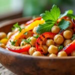 Salade de pois chiches et poivrons grillés