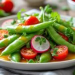 Salade de pois mange-tout et vinaigrette au miel