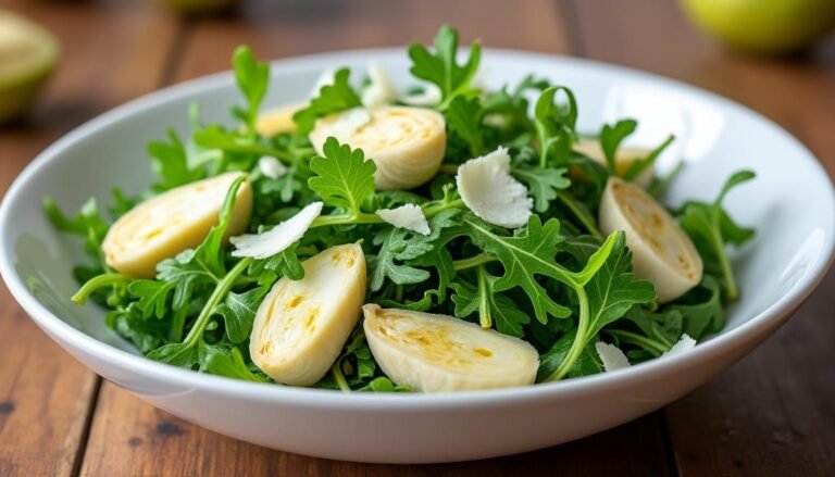 découvrez une recette fraîche et savoureuse de salade de roquette, accompagnée d'artichauts tendres et de délicieux copeaux de pecorino. parfaite pour un repas léger ou en entrée, cette salade allie des saveurs italiennes authentiques pour ravir vos papilles.