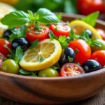 Salade de tomates cerises, olives et citron confit
