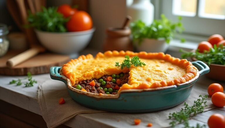 découvrez notre délicieuse recette de shepherd's pie aux patates douces, un plat réconfortant et savoureux qui allie tendres légumes et viande hachée, le tout surmonté d'une purée de patates douces crémeuse. parfait pour un repas familial !