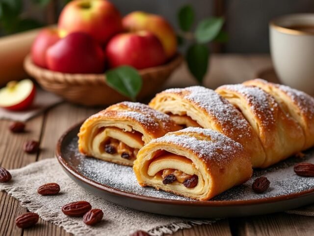 Strudel aux pommes et raisins secs