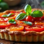 Tarte tatin aux tomates cerises et basilic