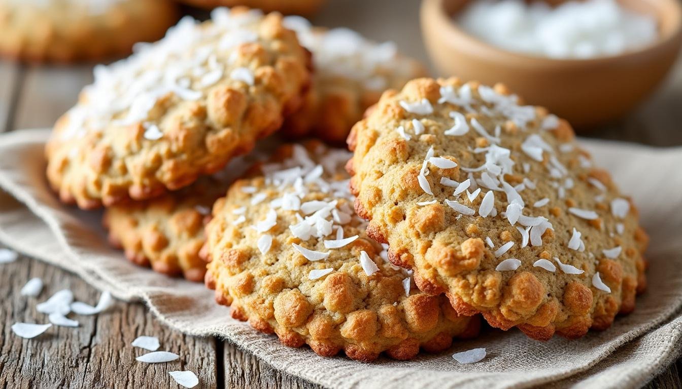 découvrez nos délicieux biscuits croquants aux flocons d’avoine et noix de coco, une gourmandise saine et réconfortante. parfaits pour accompagner votre café ou comme en-cas, ils allient le croquant de l’avoine à la douceur de la noix de coco. une bouchée de plaisir à chaque croquant !