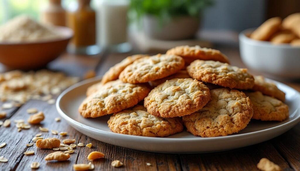découvrez ces délicieux biscuits croquants aux flocons d’avoine et noix de coco, une gourmandise saine et irrésistible. parfaits pour un snack ou un dessert, ils allient le croustillant de l'avoine à la douceur exotique de la noix de coco. idéals pour les amateurs de saveurs authentiques !
