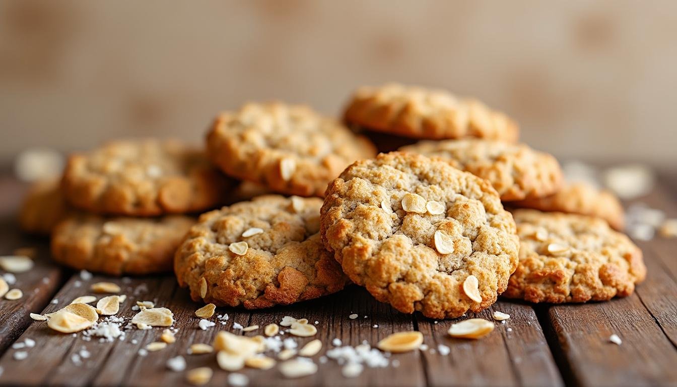 découvrez nos délicieux biscuits croquants aux flocons d’avoine et noix de coco, une douceur saine et irrésistible qui allie le croquant des flocons d’avoine à la saveur exotique de la noix de coco. parfaits pour une collation gourmande!