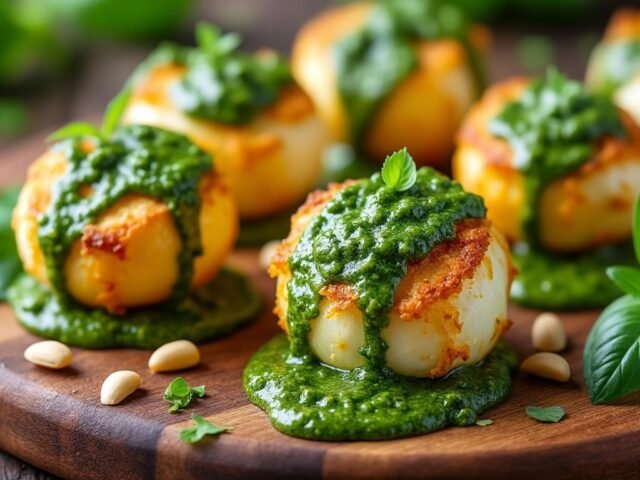 Bouchées de mozzarella et pesto