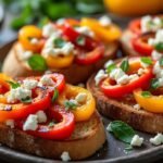 Bruschettas de poivrons grillés et feta