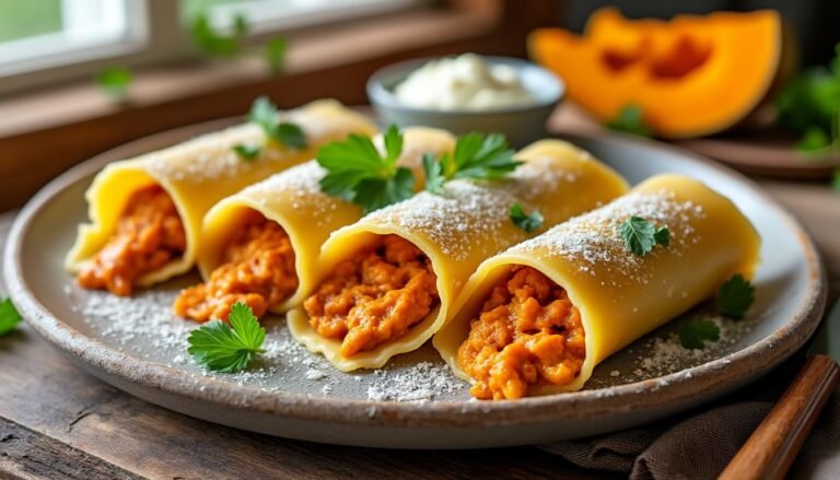 savourez des cannellonis délicieusement farcis à la courge et au mascarpone, une recette réconfortante et gourmande qui allie la douceur de la courge à la crémeux du mascarpone. idéale pour les repas en famille ou entre amis, ce plat riche en saveurs ravira les papilles des petits et grands.