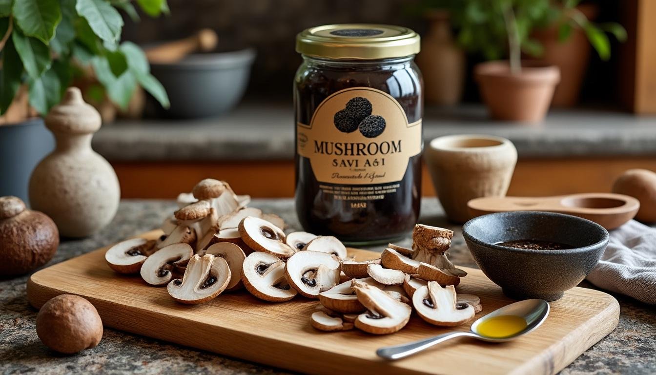 découvrez notre savoureux caviar de champignons agrémenté de thym frais, une délicieuse préparation végétale parfaite pour sublimer vos apéritifs ou accompagner vos plats. une explosion de saveurs naturelles dans chaque bouchée!