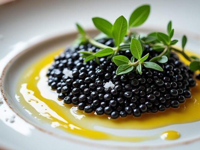 Caviar de champignons et thym frais