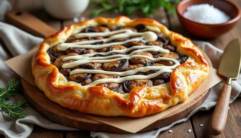 découvrez notre délicieux feuilleté aux champignons, subtilement rehaussé d'une onctueuse crème de truffe. une délicatesse gastronomique qui allie des saveurs raffinées et une texture croustillante, parfaite pour impressionner vos invités ou savourer un moment de gourmandise.