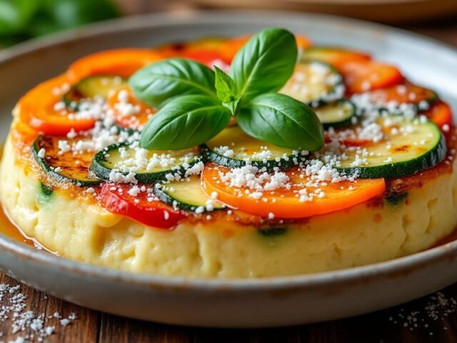 Flan de légumes au parmesan et basilic