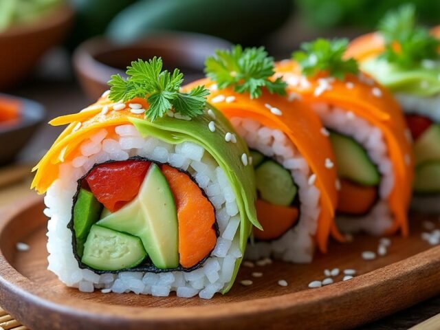 Futomaki Végétarien : sushis géants aux légumes croquants