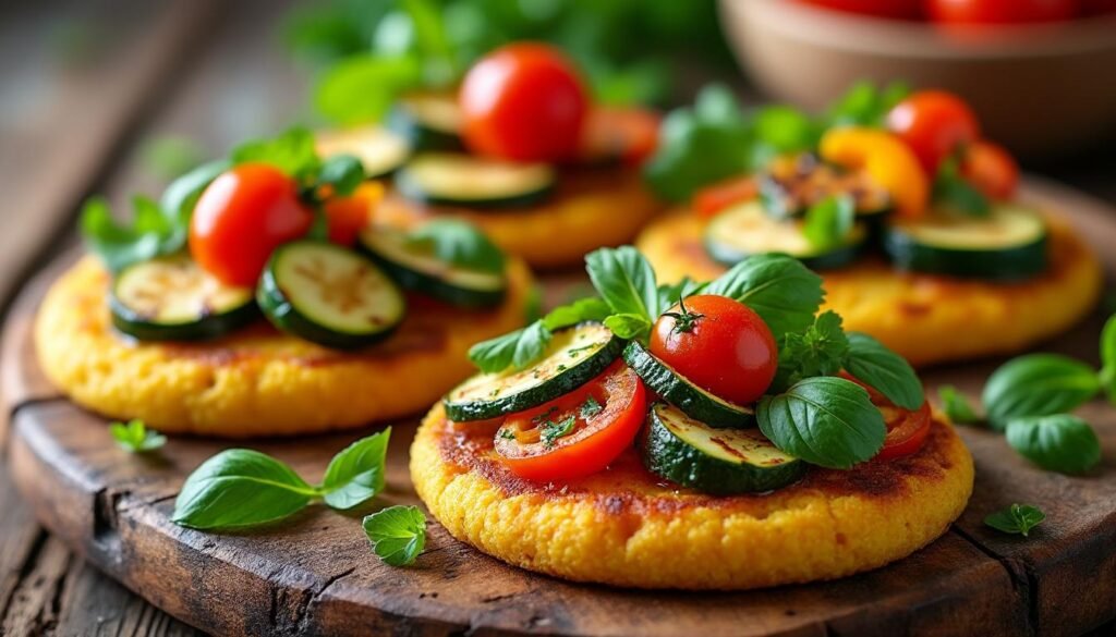 découvrez notre recette savoureuse de galettes de polenta aux herbes, accompagnées de délicieux légumes grillés. idéales pour un repas équilibré et plein de saveurs, ces galettes croustillantes raviront vos papilles et apporteront une touche gourmande à vos tables.