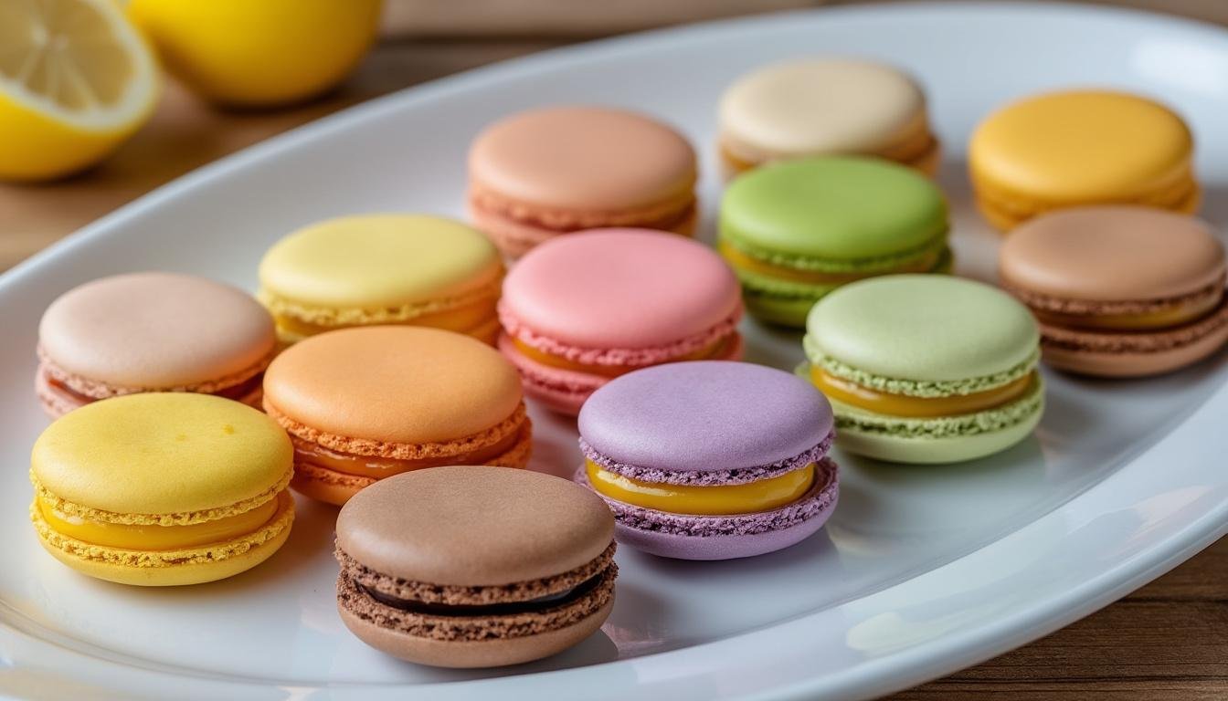 découvrez la légèreté et la fraîcheur de nos macarons végétariens au citron, une délicieuse alternative gourmande. parfaits pour les amateurs de desserts sans ingrédients d'origine animale, ces macarons allient un goût acidulé à une texture fondante. savourez chaque bouchée dans un mélange de douceur et de zestes de citron.