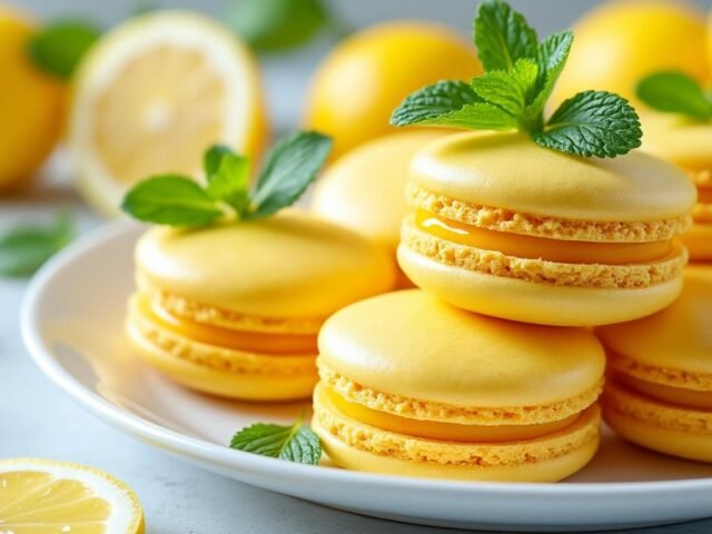 Macarons végétariens au citron