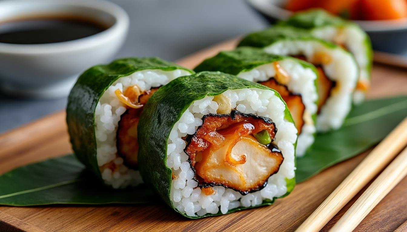 découvrez notre recette de maki au poulet teriyaki, une délicieuse alternative au poisson cru. savourez des en-cas gourmands qui allient le croquant des légumes frais à la douceur du poulet mariné. parfait pour surprendre vos convives ou agrémenter vos repas!