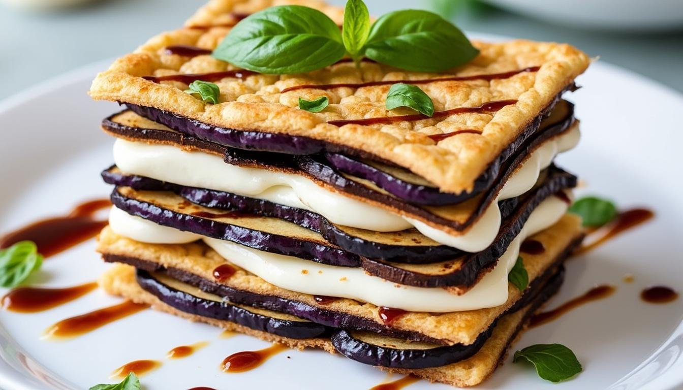 découvrez notre savoureux mille-feuille d’aubergines et mozzarella, une recette gourmande qui allie la douceur des légumes à la richesse du fromage. idéal pour impressionner vos invités ou simplement pour un repas sain et raffiné.