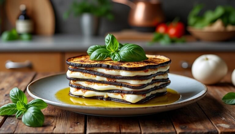 découvrez une délicieuse recette de mille-feuille d’aubergines et mozzarella, alliant la tendreté des légumes grillés à la crémeux de la mozzarella fondante. parfait pour une entrée savoureuse ou un plat végétarien innovant, ce plat ravira vos invités par sa présentation élégante et ses saveurs méditerranéennes.