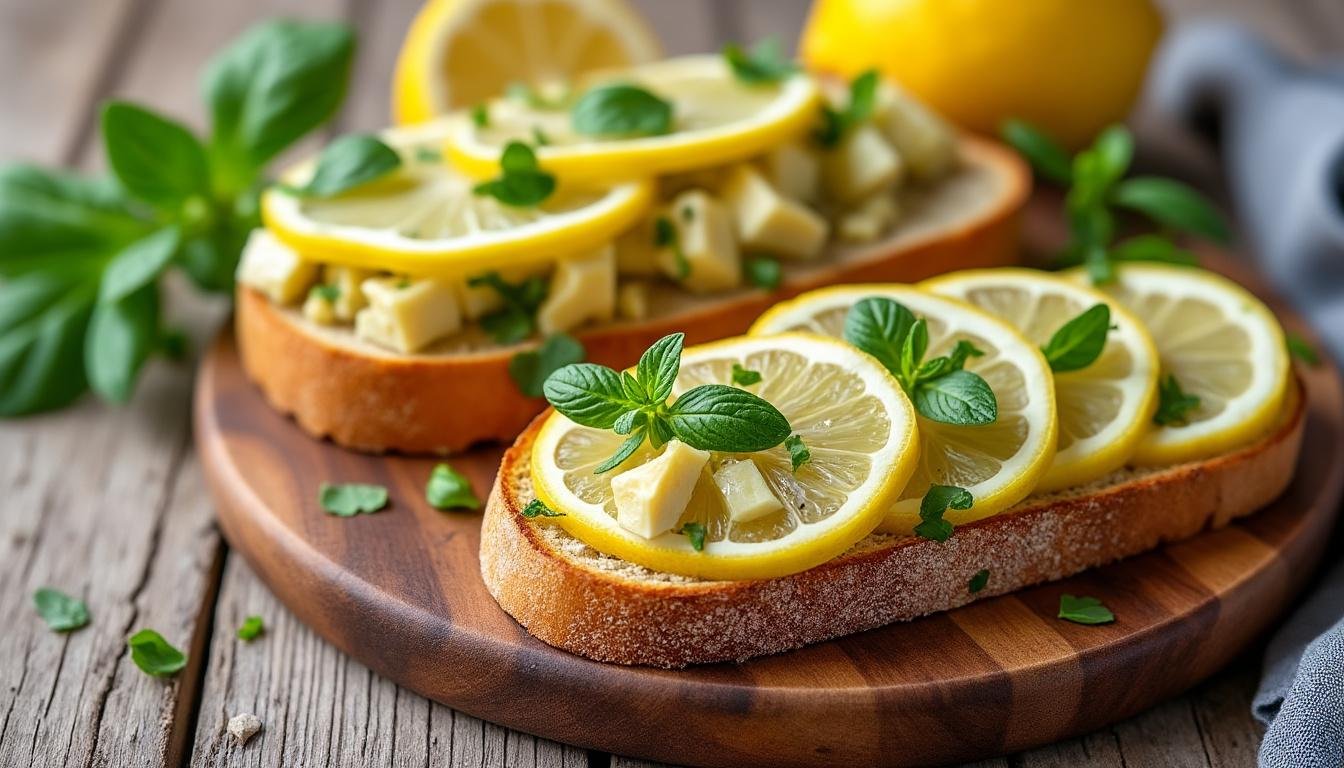 découvrez nos délicieuses mini bruschettas aux artichauts et citron, un mélange parfait de saveurs méditerranéennes. idéales en entrée ou pour un apéritif entre amis, ces bouchées fraßches et croquantes raviront vos papilles.