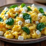 Oeufs brouillés aux épinards et feta