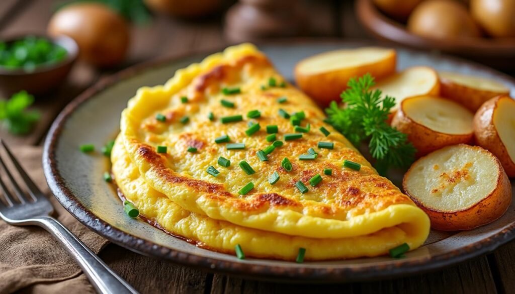 découvrez notre délicieuse recette d'omelette aux pommes de terre et ciboulette, un plat réconfortant et savoureux. apprenez à préparer ce classique simple et rapide, parfait pour vos repas en famille ou entre amis.
