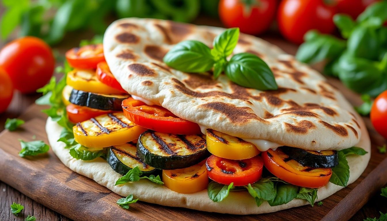 Pain Pita Aux L gumes Grill s Et Fromage Frais La Renverse Pain Pita Aux L gumes Grill s Et Fromage Frais La Renverse