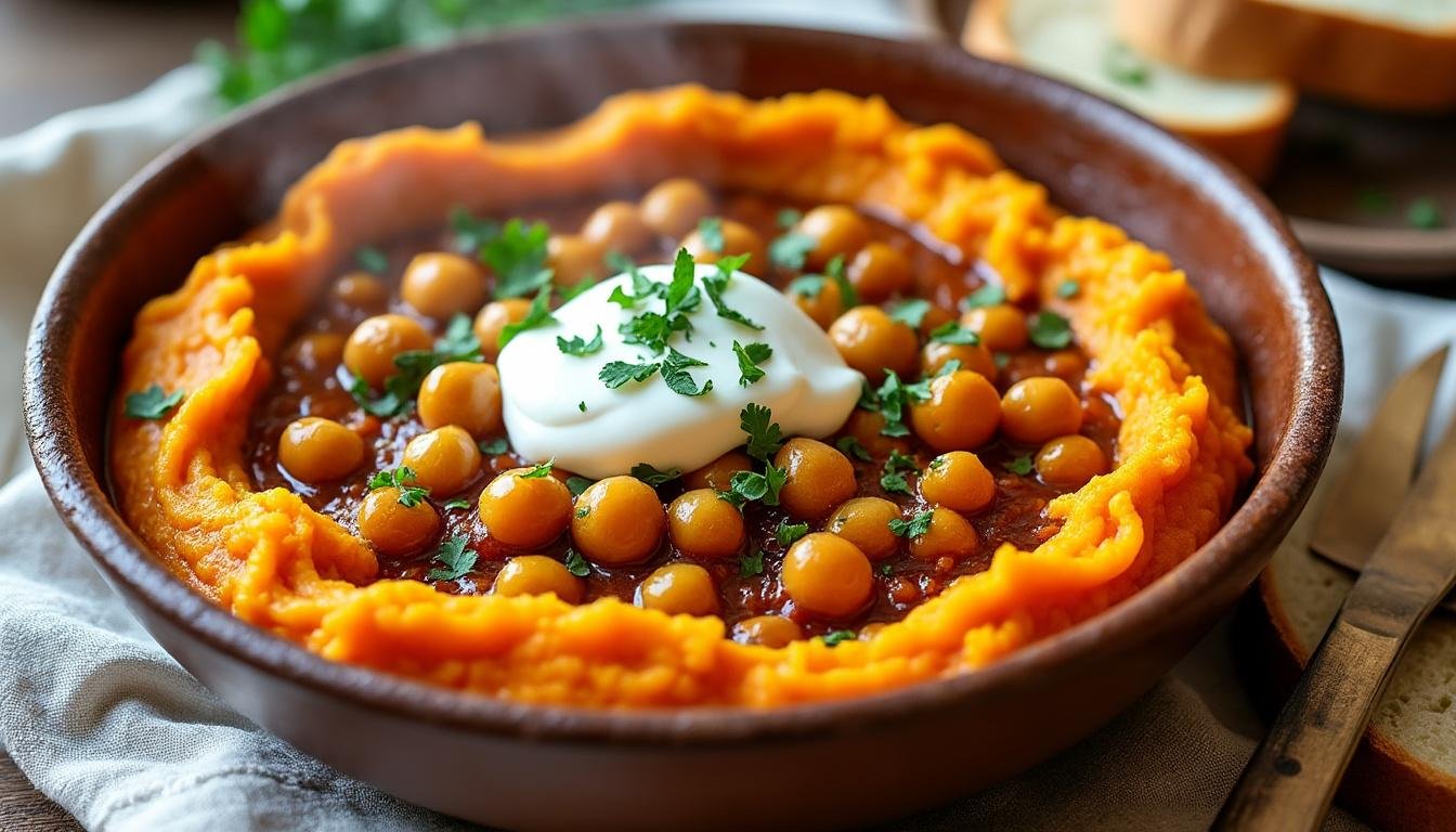 découvrez une délicieuse recette de parmentier de patates douces et pois chiches, alliant saveurs réconfortantes et bienfaits nutritionnels. parfait pour un repas sain et gourmand, ce plat végétarien ravira vos papilles. idéal pour toute occasion !