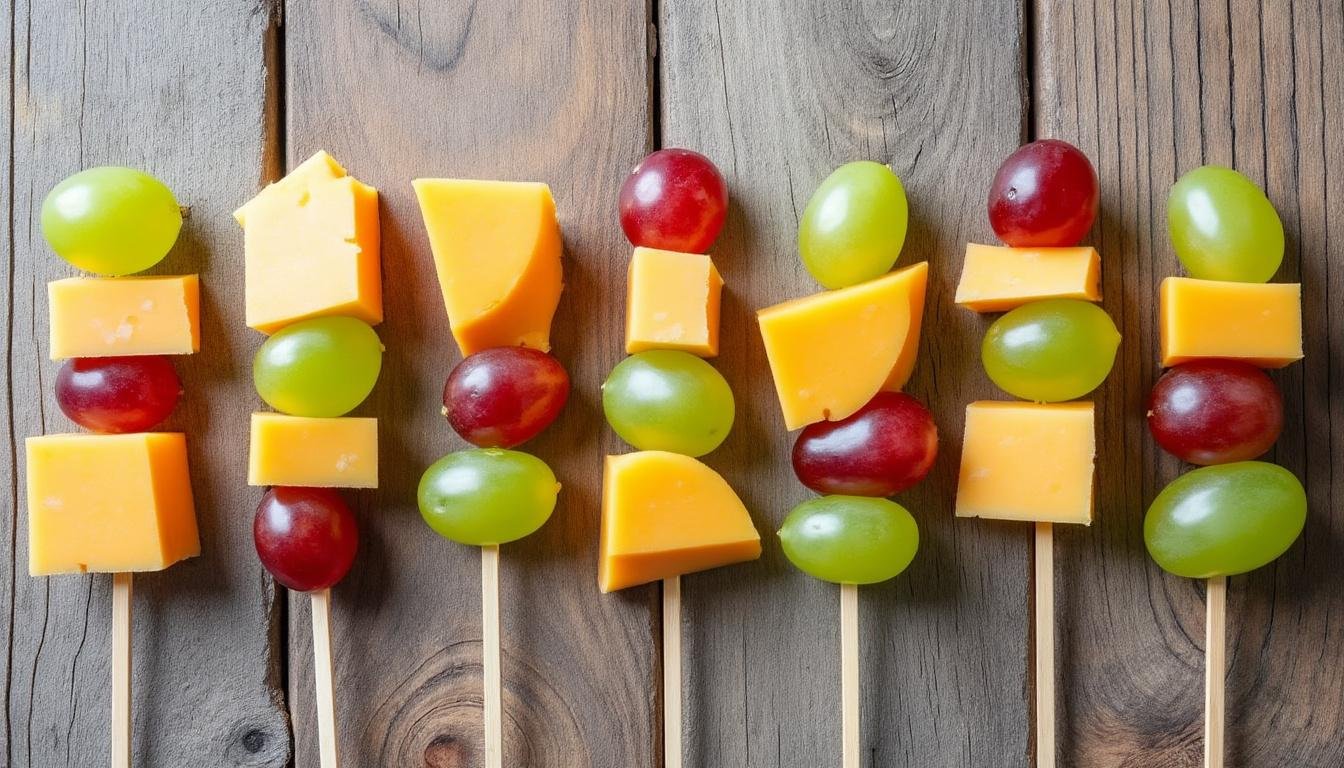 découvrez une délicieuse recette de petites brochettes de fromage et raisins, idéales pour vos apéritifs ou en-cas. savourez le mariage parfait entre la douceur des raisins et la richesse du fromage, à déguster sans modération lors de vos soirées entre amis ou en famille.