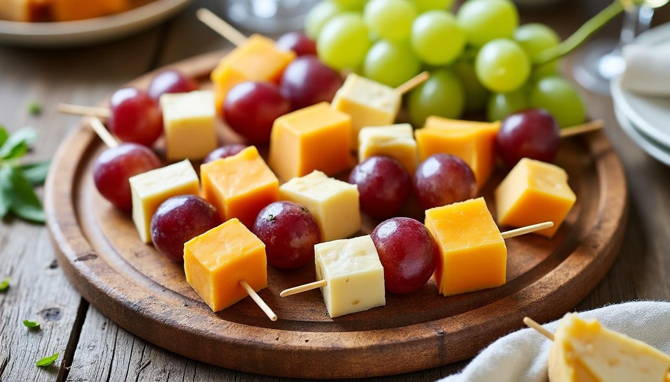 découvrez nos délicieuses petites brochettes de fromage et raisins, une alliance parfaite de saveurs sucrées et salées. idéales pour vos apéritifs, ces bouchées gourmandes séduiront vos invités et apporteront une touche raffinée à vos repas.
