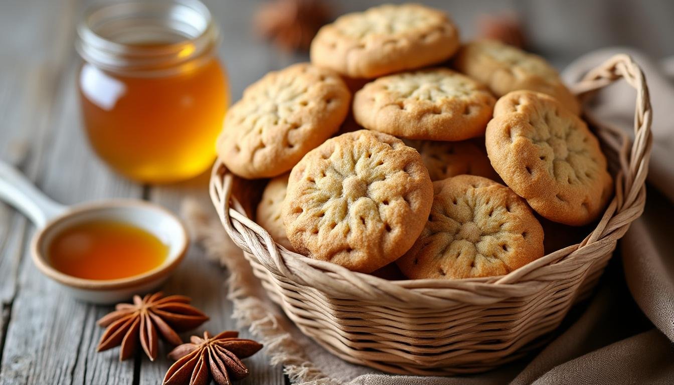 découvrez la douceur de nos petits biscuits à l’anis et au miel, un délice croustillant alliant le parfum anisé à la douceur du miel. idéaux pour accompagner vos pauses gourmandes ou vos thés, ces biscuits faits maison sont une invitation à savourer le meilleur des saveurs traditionnelles.