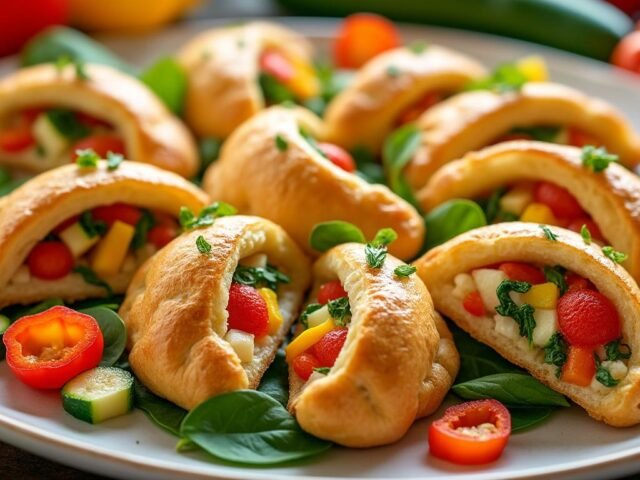 Petits croissants feuilletés aux légumes