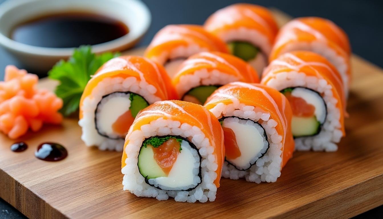 découvrez les philadelphia rolls, une alliance parfaite entre le saumon frais et le fromage crémeux. savourez cette délicieuse fusion de saveurs qui ravira vos papilles, idéale pour un moment de plaisir gustatif. parfait pour les amateurs de cuisine japonaise et de fraîcheur.
