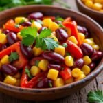 Poêlée de haricots rouges, maïs et poivrons épicés