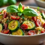 Poêlée de quinoa, courgettes et tomates confites