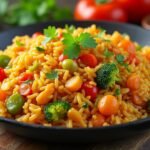 Riz sauté aux légumes et sauce curry
