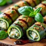 Roulés de courgettes au fromage frais et herbes