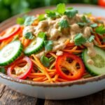 Salade de légumes croquants et sauce tahini