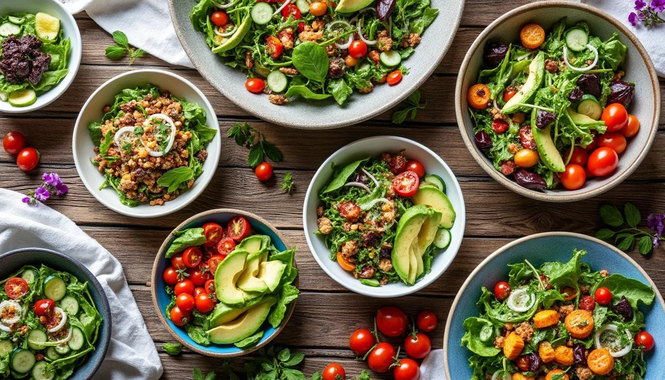 découvrez notre sélection de salades gourmandes et créatives qui éveilleront vos papilles. des recettes fraîches et innovantes pour des repas sains et savoureux, à déguster à tout moment de la journée.