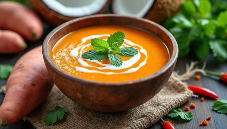 découvrez notre délicieuse soupe froide de patates douces et lait de coco, un mélange rafraîchissant et crémeux aux saveurs exotiques. parfaite pour l'été, cette recette saine et savoureuse saura éveiller vos papilles et vous apporter une touche de douceur.