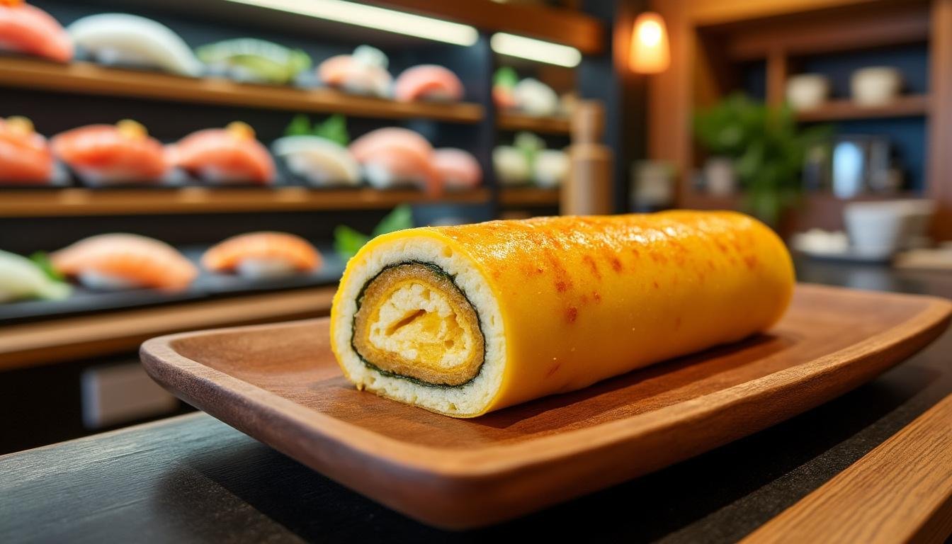 découvrez sushis tamago, une délicieuse fusion de douceur et de salinité grâce à notre omelette japonaise unique. savourez l'harmonie des saveurs dans chaque bouchée!