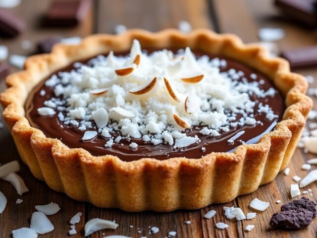 Tarte à la noix de coco et chocolat