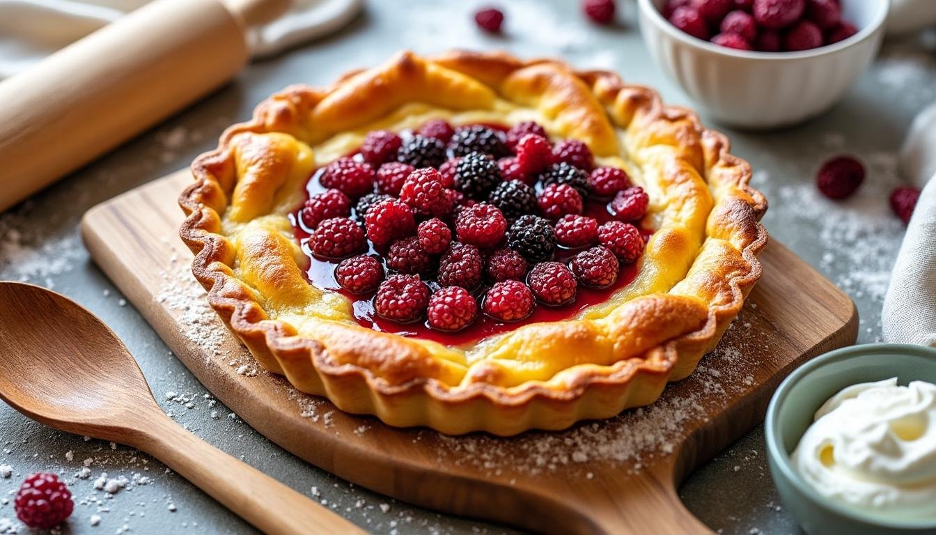 découvrez une délicieuse tarte aux baies de goji et noisettes, alliant la douceur des fruits et le croquant des noix pour un dessert savoureux et nutritif. parfaite pour les amateurs de gourmandises saines!