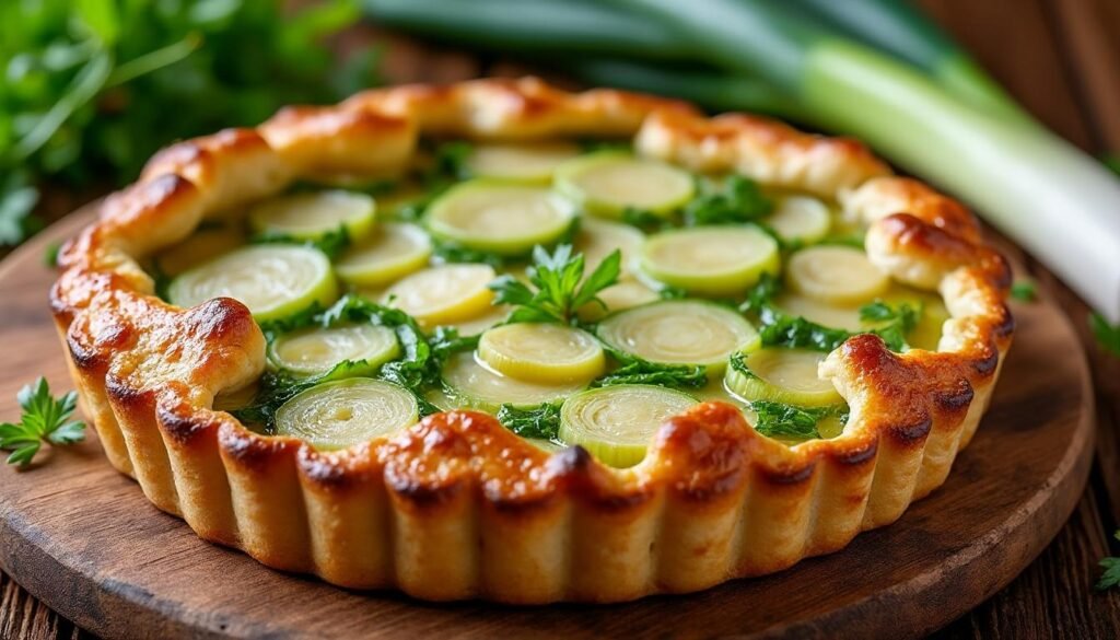 découvrez notre délicieuse tarte aux poireaux et fromage frais, un plat savoureux et réconfortant qui allie la douceur des poireaux à la crémeux du fromage. parfaite pour un repas en famille ou entre amis, cette recette simple et gourmande ravira vos papilles.
