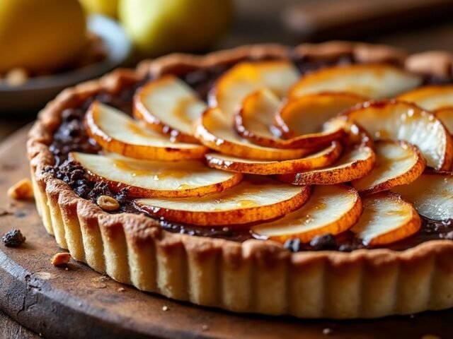Tarte aux poires et chocolat praliné