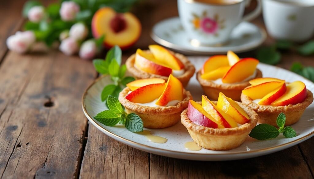 découvrez notre délicieuse recette de tartelettes aux pêches et crème d’amande. un mélange parfait de saveurs sucrées et de textures croustillantes qui ravira vos papilles. idéales pour toutes les occasions, ces petites douceurs sauront séduire vos invités et égayer vos desserts !