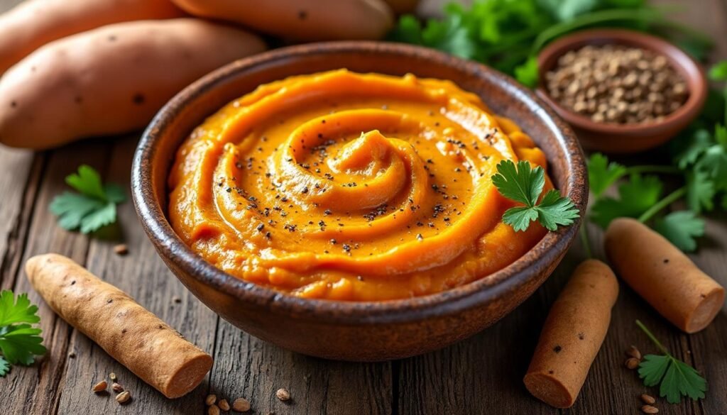 découvrez une délicieuse tartinade de patate douce et cumin, parfaite pour vos apéritifs et repas. savoureuse et onctueuse, elle allie les bienfaits nutritifs de la patate douce à la chaleur du cumin pour une expérience gustative unique. idéale sur du pain grillé ou en accompagnement de vos plats préférés.