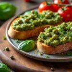 Tartines de tapenade verte et tomates cerises